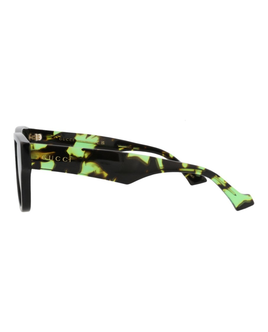 Gucci Square-Frame Recycled Acetate Sunglasses With Jewel-Toned Velvet Case