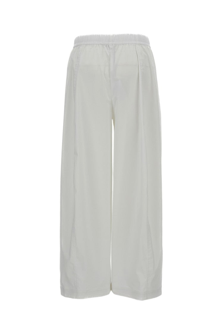 M.S.M. Milano Cotton-Blend Trousers With Elasticated Waist And Wide-Leg Design