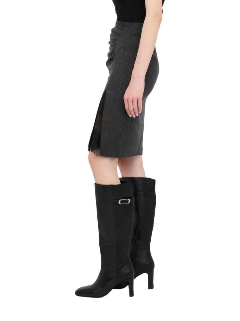 Liu Jo Knee-Length Grey Skirt With Side Slit