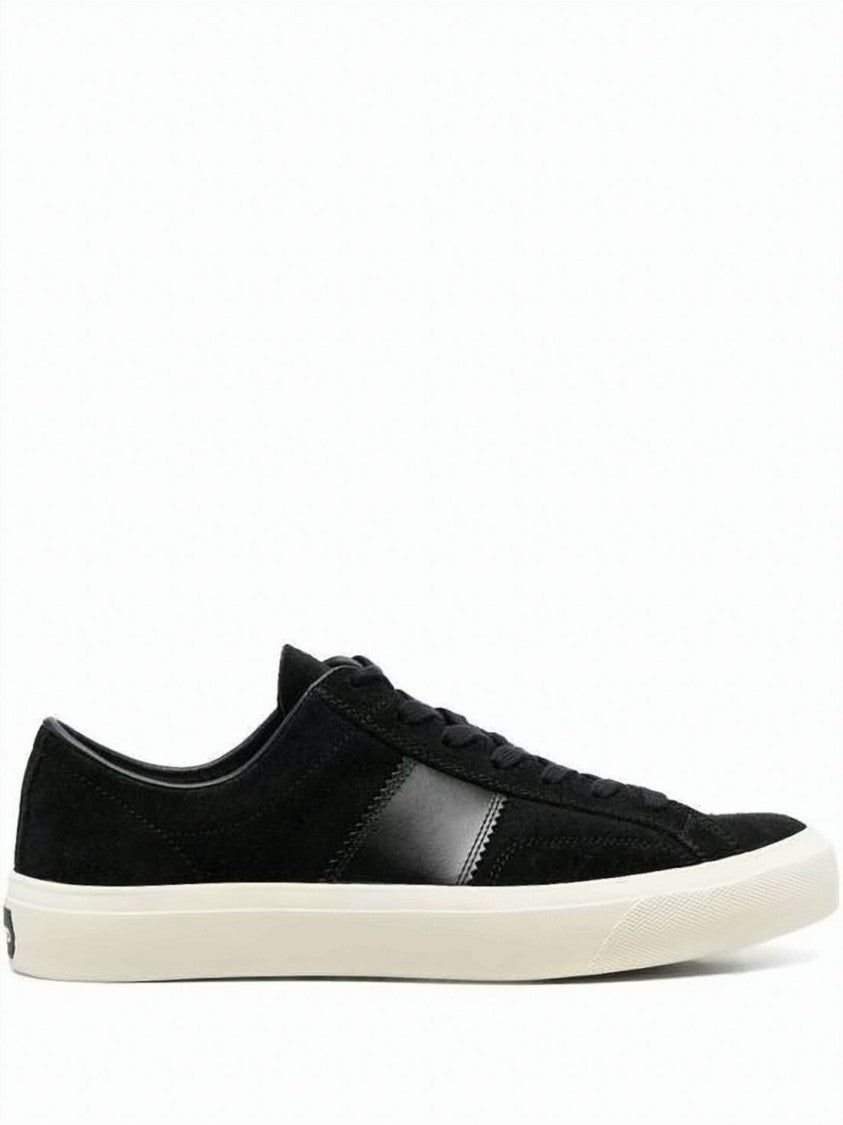 Tom Ford Black Suede And Cow Leather Sneakers