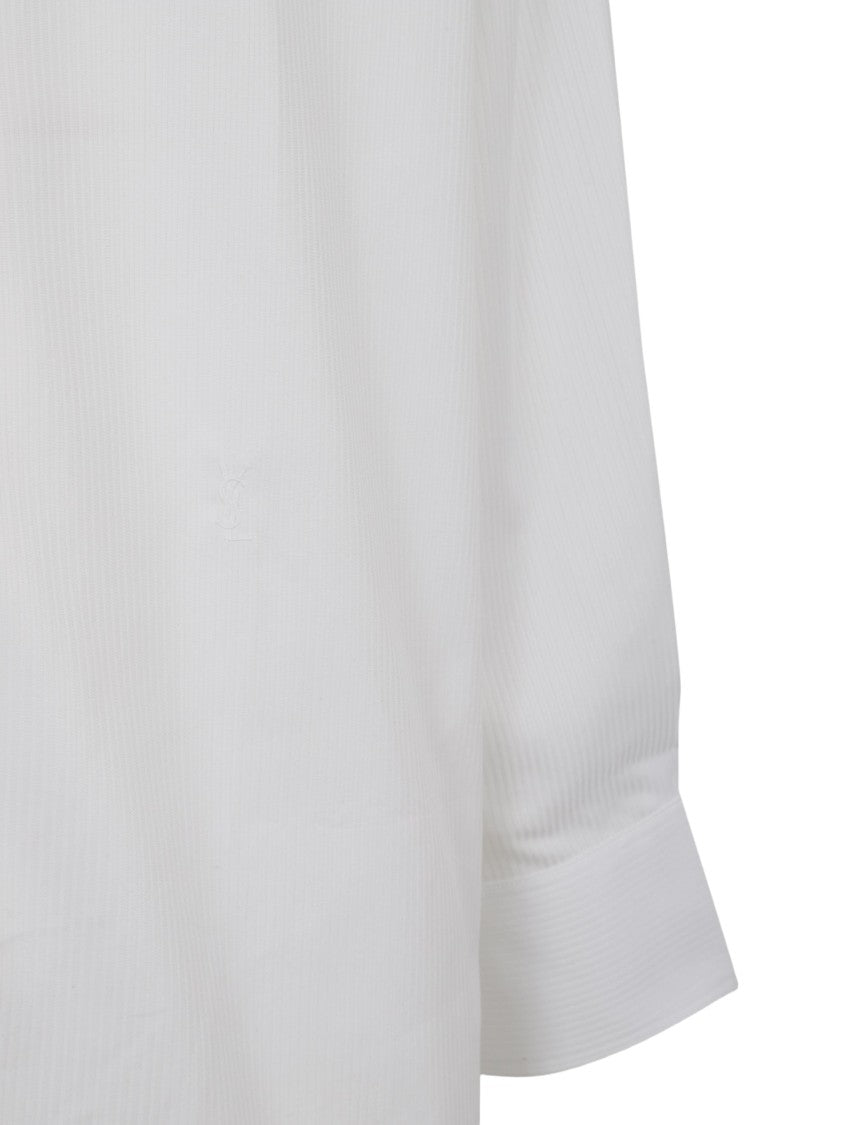 Saint Laurent Classic White Formal Shirt With Textured Detail