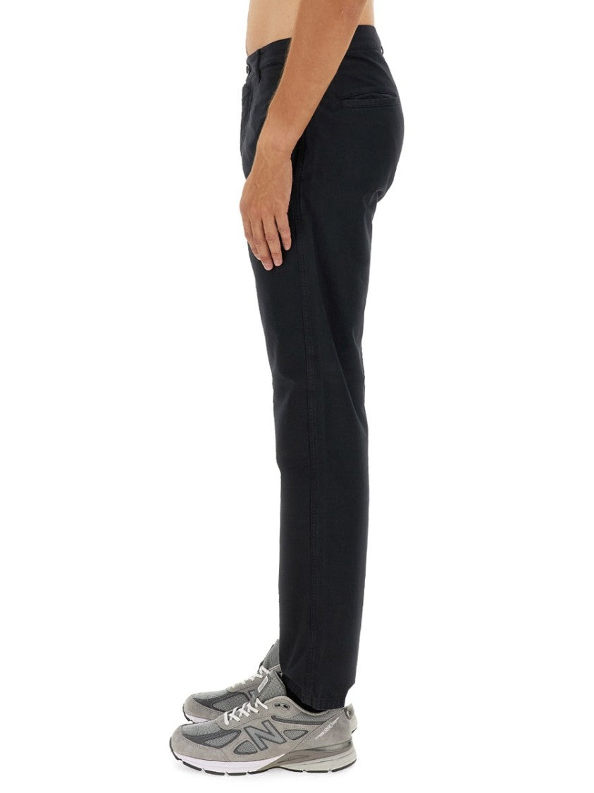 Aspesi Regular Fit Black Cotton Chino Pants