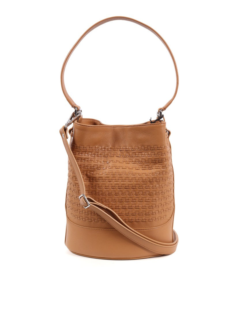 Zanellato Srl Beige Tabac Musiva Bovine Leather Bucket Bag
