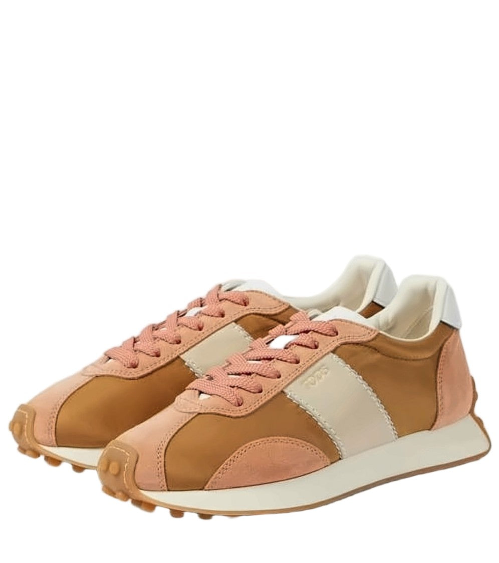 Tod's Brown Fabric And Suede Sneakers