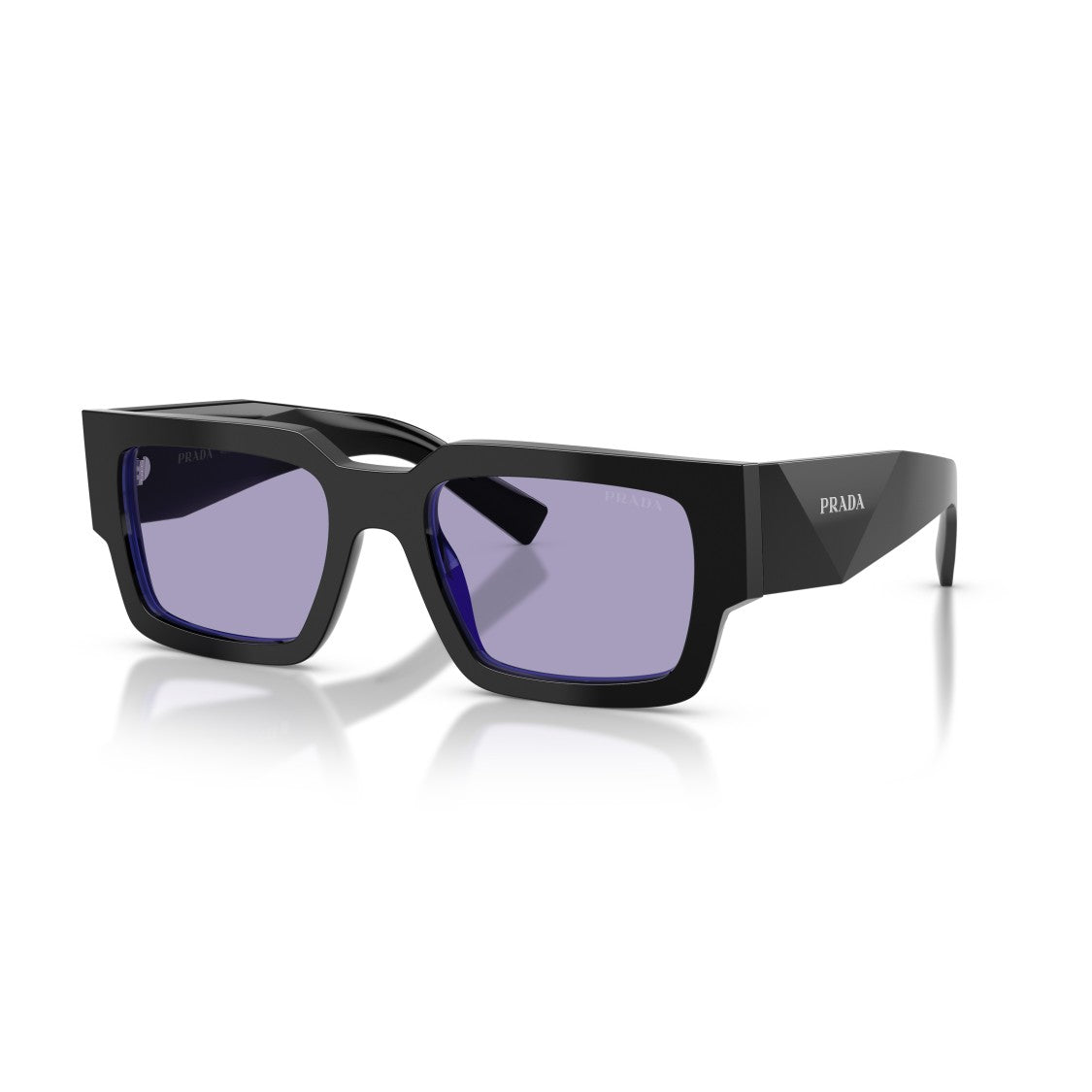 Prada 0Pr B17s Rectangular Frame Black Acetate Sunglasses