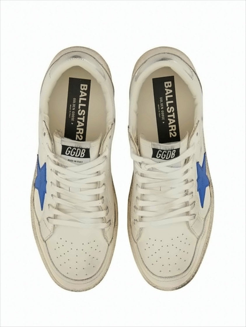 Golden Goose Worn-In White Leather Low-Top Sneakers