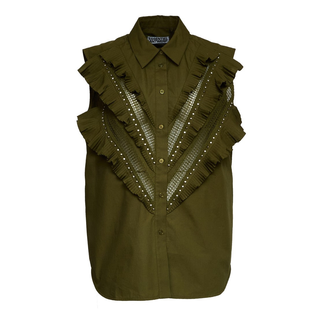 Essentiel Antwerp Jeandarlene Ruffled Eyelet Lace Shirt