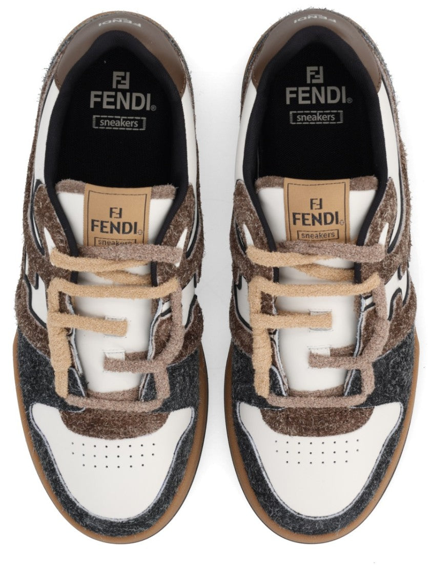 Fendi Fendi Match Low-Top Calf Leather Sneakers