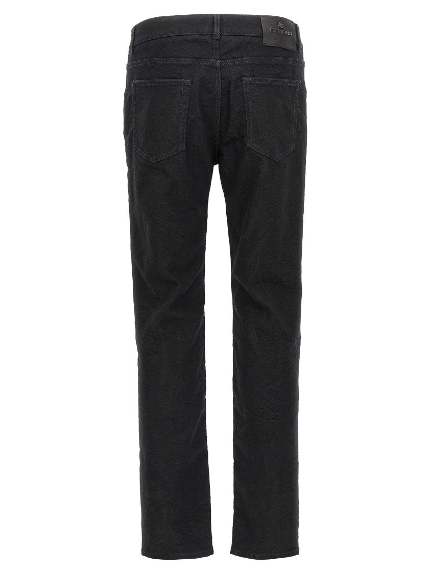 Etro Jacquard Denim Jeans With Functional Pocket Design