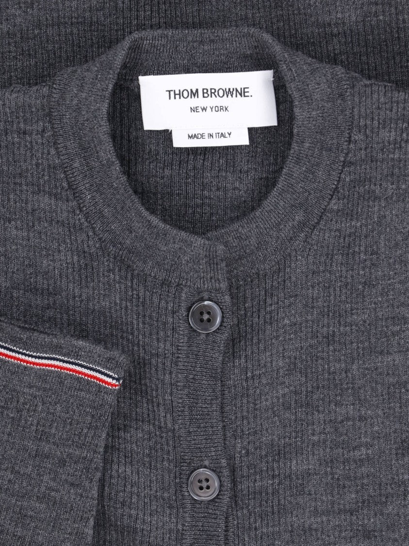 Thom Browne Ribbed Striped Wool Cardigan