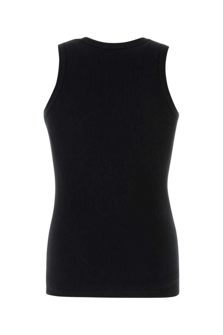Alexander Mcqueen Black Stretch Cotton Tank Top