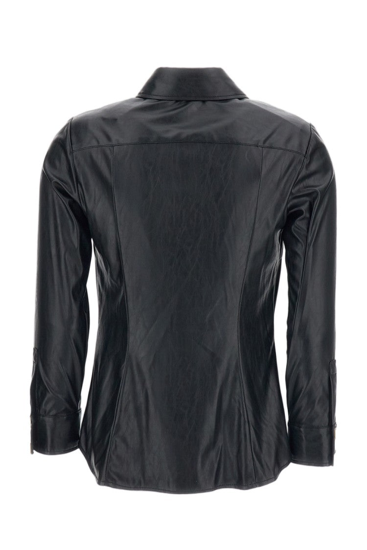 Elisabetta Franchi Black Faux Leather Shirt