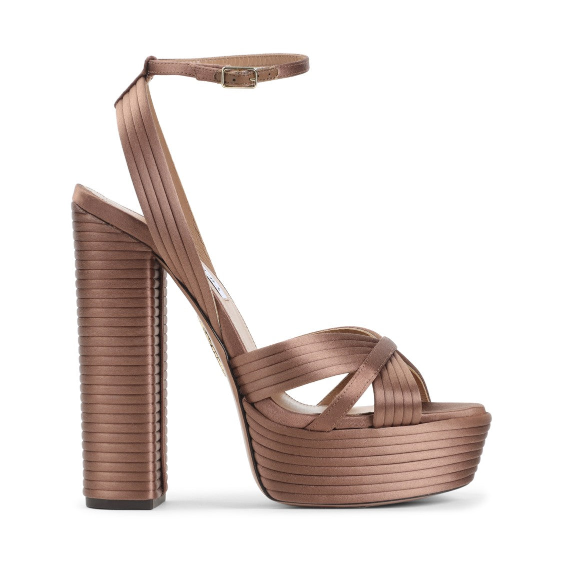 Aquazzura 14Cm Heel Viscose Satin And Leather Sandals