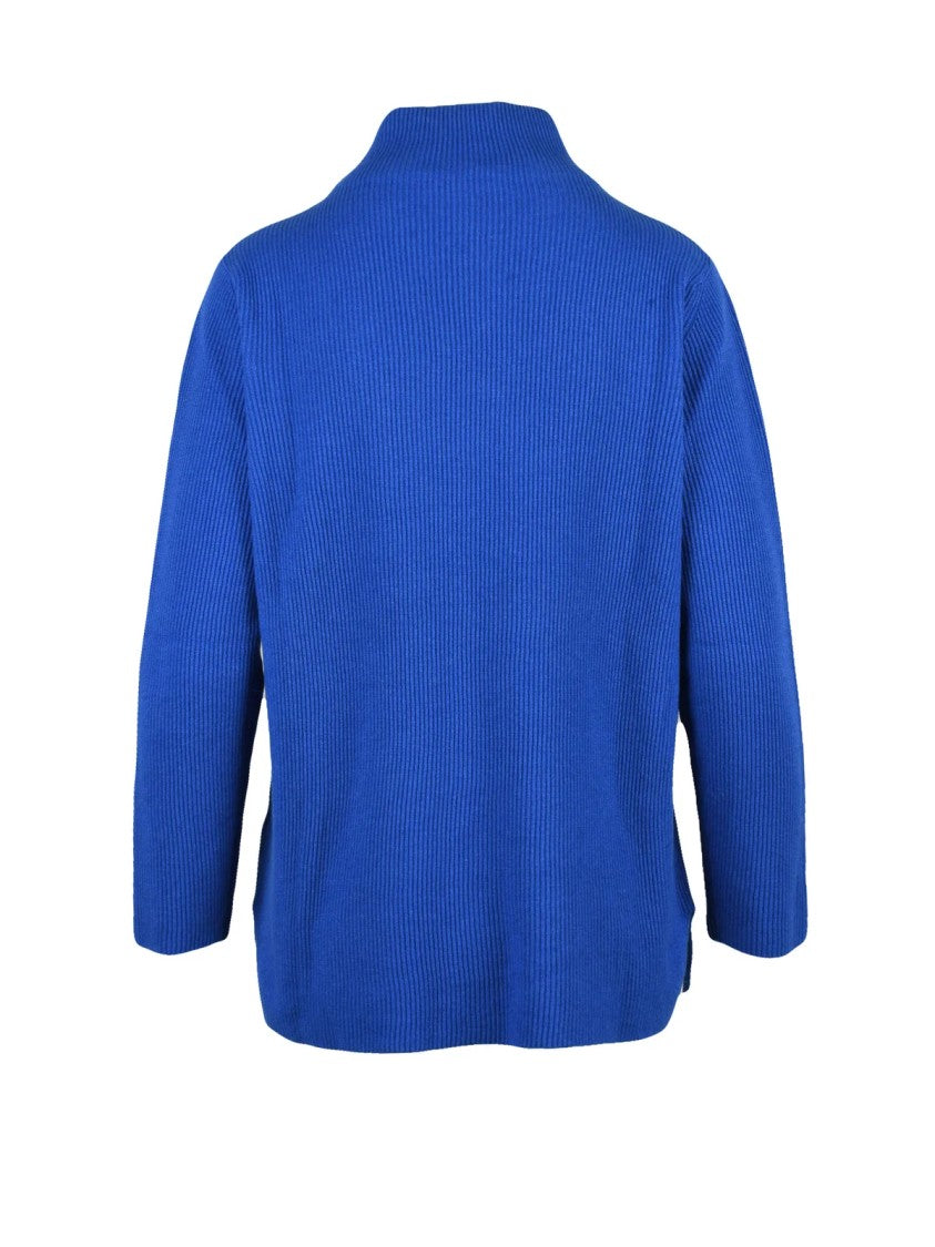 Kangra Ribbed Knit Sweater With Crater Neck Design