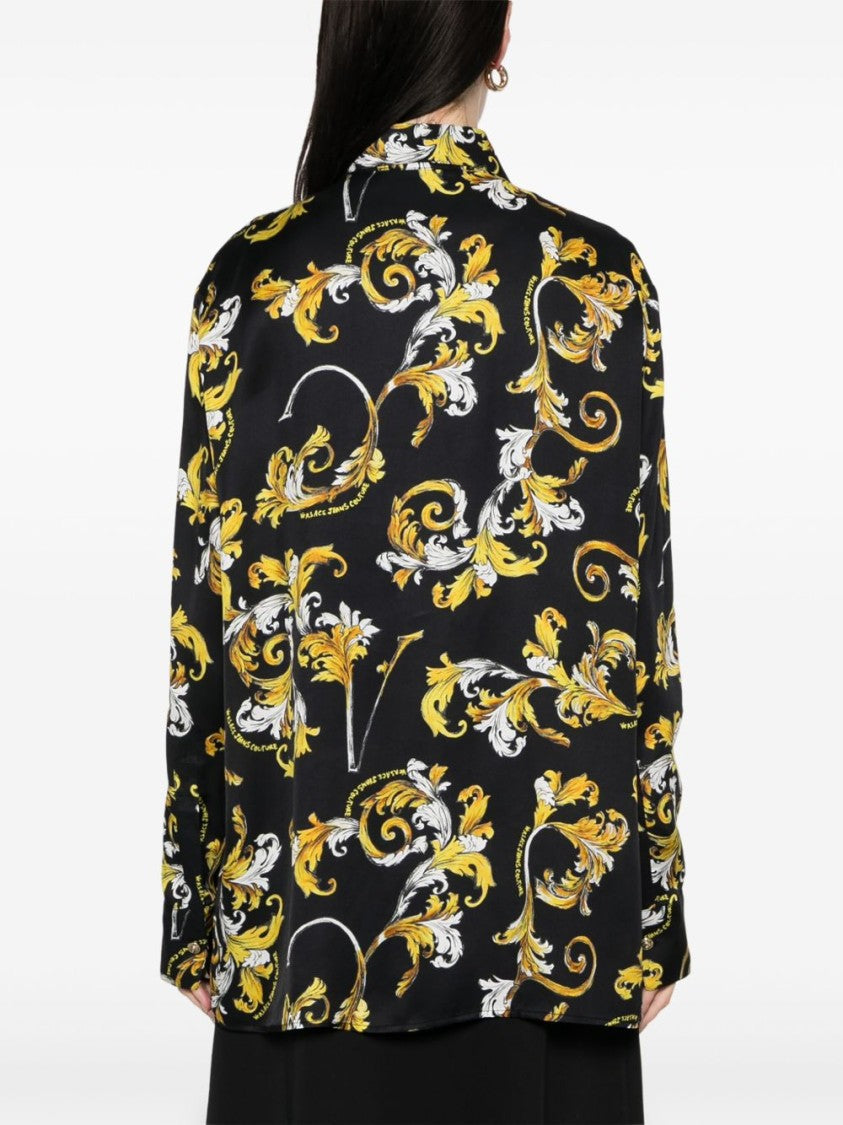 Versace Jeans Couture Black Button-Down Shirt With Classic Collar