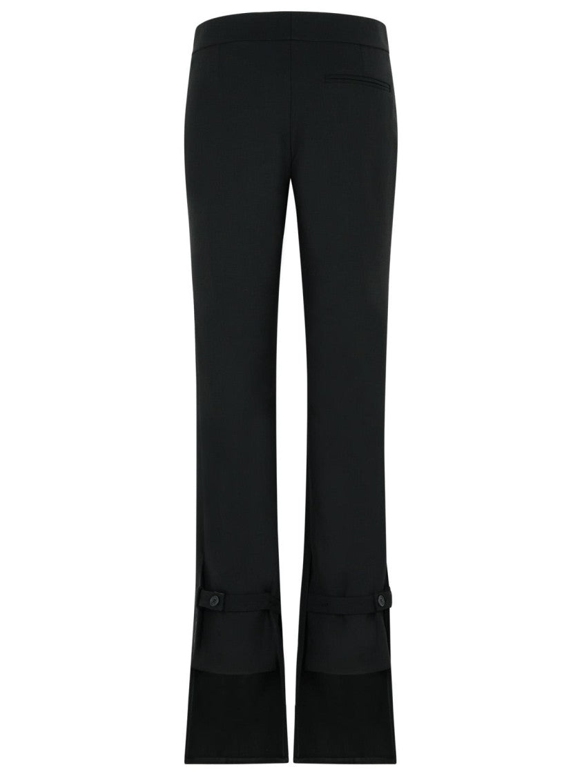 Courrèges Tailored Black Wool Blend Pants With Adjustable Hem