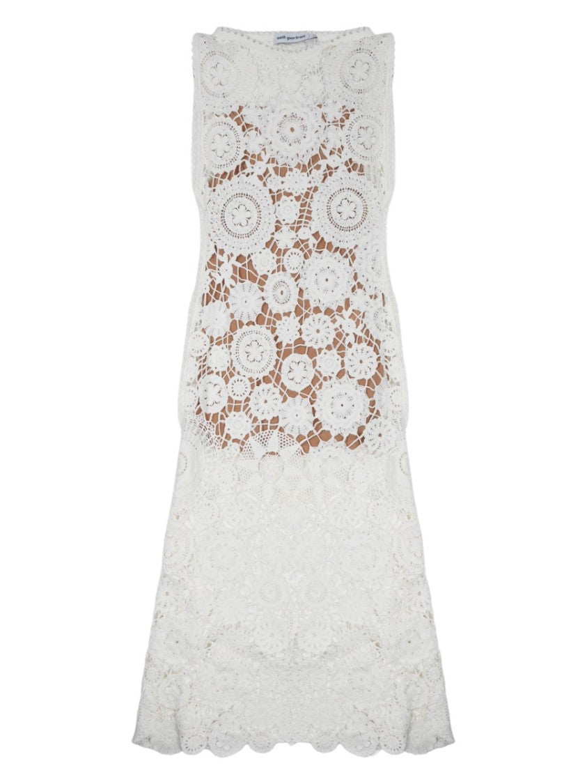 self portrait white crochet dress Self-Portrait Sleeveless Scalloped Hem Size:12-18 mo Help with putting this guipure shoulder frill fastens Ecom Style:AP1E212047