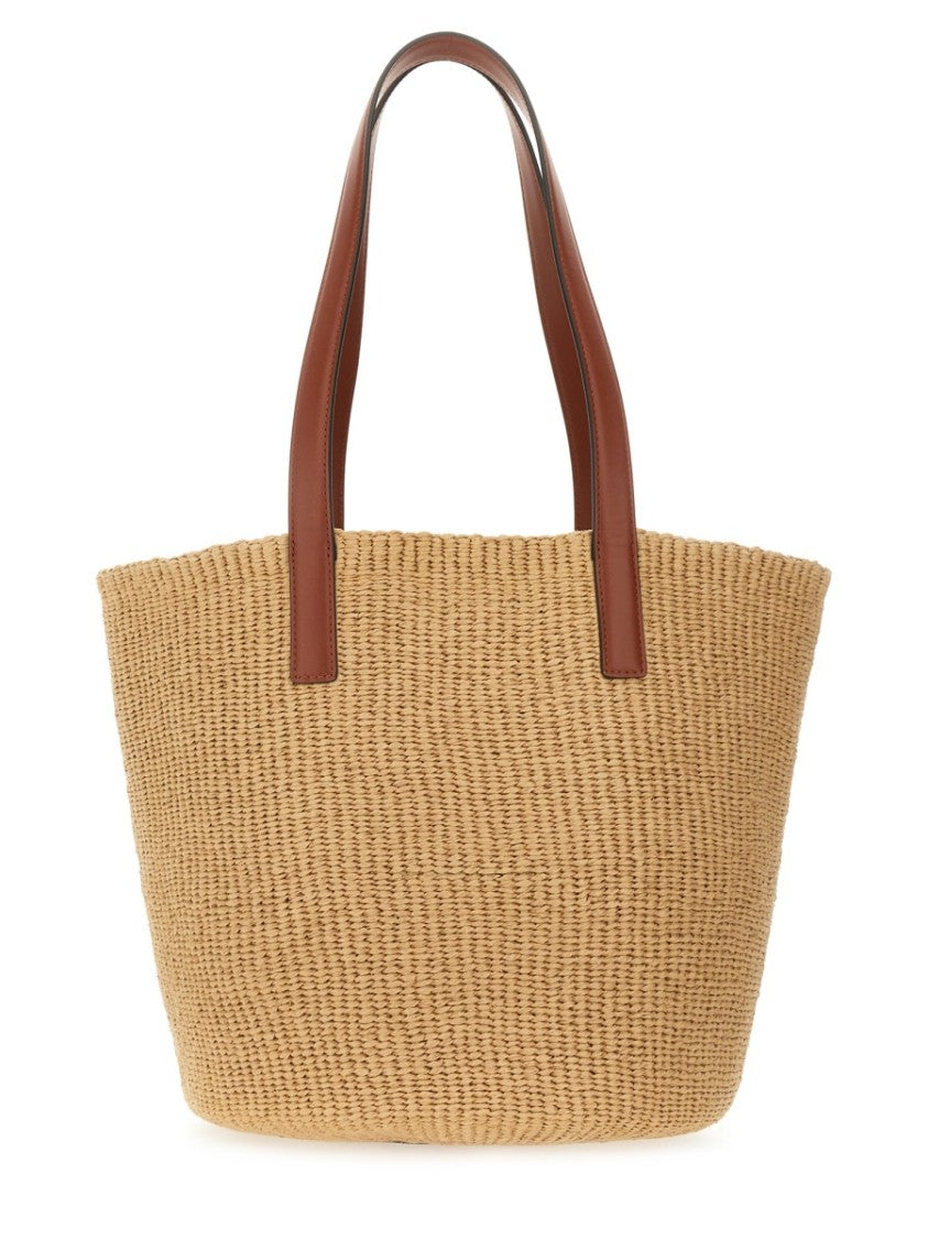 Chloé Spacious Woven Tote Bag With Horse Motif