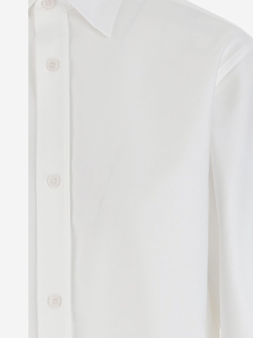 Darkpark Structured Collar Cotton Shirt With Long Sleeves And Side Slits