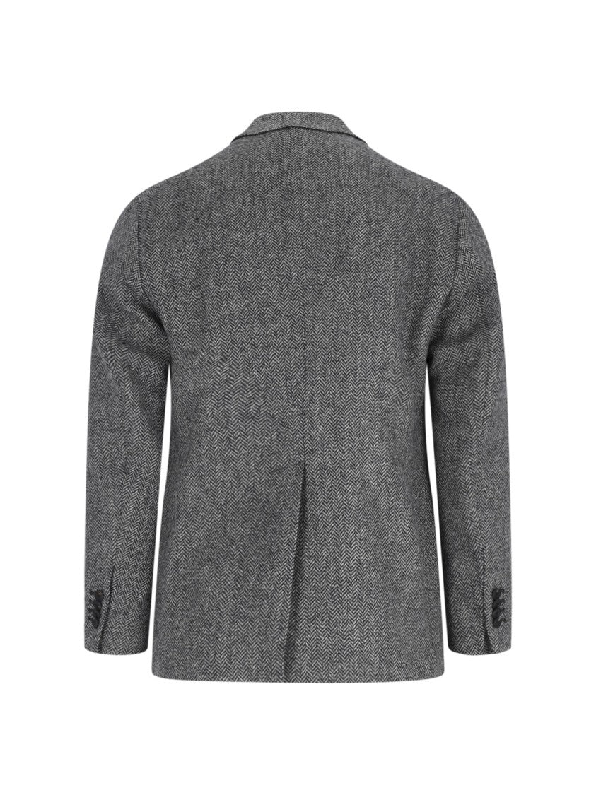 Tagliatore Double-Breasted Herringbone Blazer
