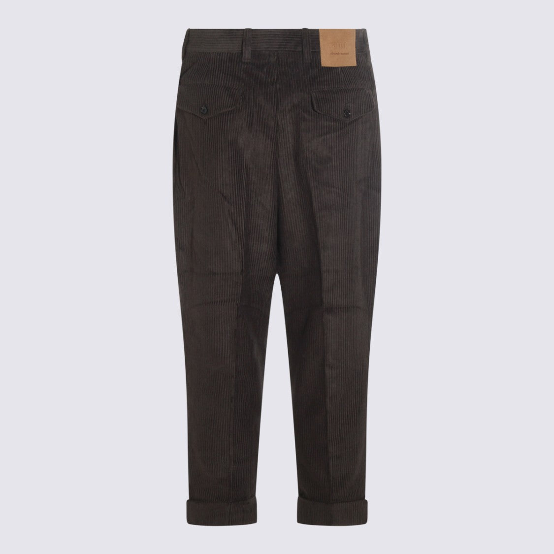 Ami Paris Relaxed Fit Brown Trousers