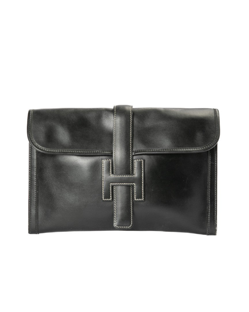Hermès Rectangular Clutch With H-Shaped Closure In Swift Leather