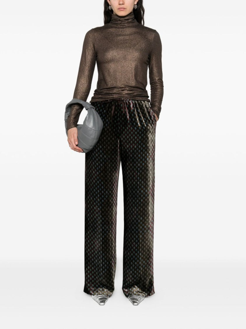 Majestic Filatures Fitted Brown Turtleneck Sweater With Subtle Shimmer