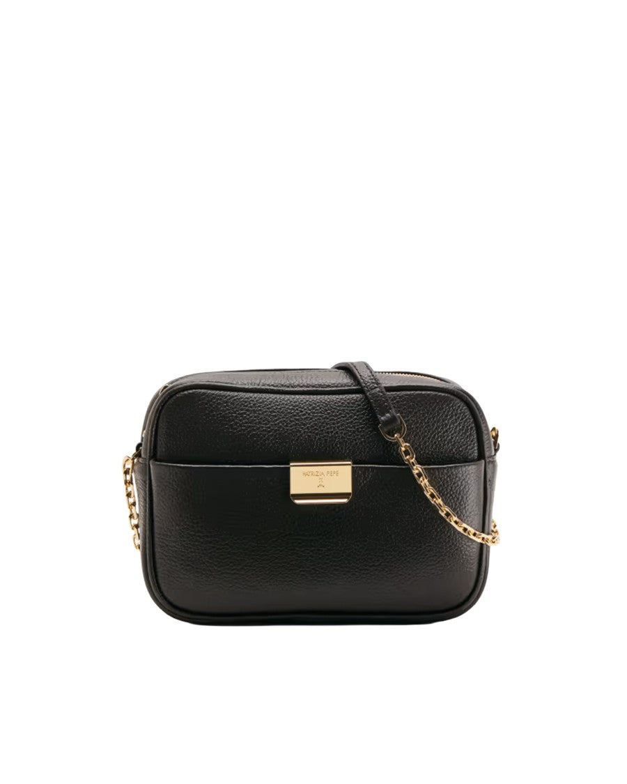 Patrizia Pepe Brown All Day Craft Textured Calf Leather Crossbody Bag
