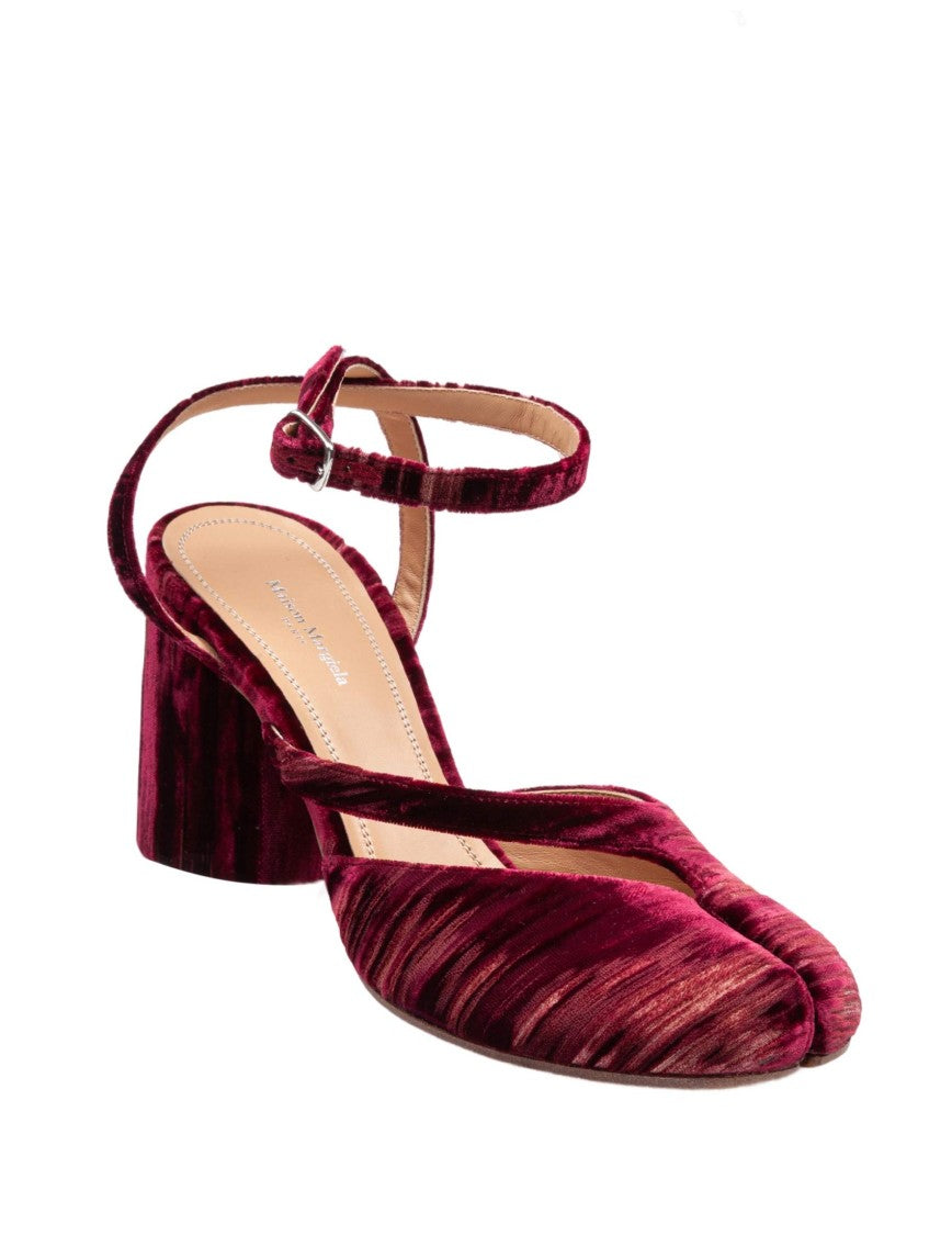 Maison Margiela Chenille Tabi Sandal, Burgundy