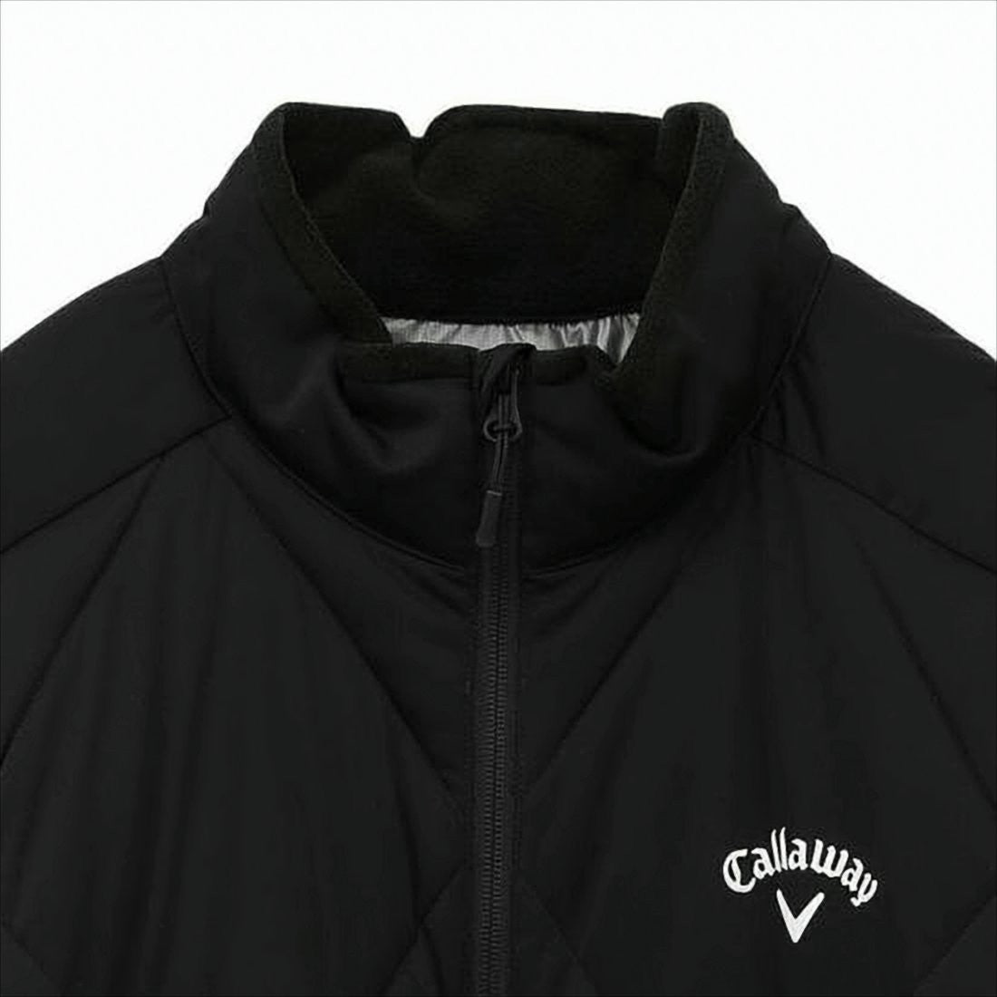 Callaway Quilted Black Casual Jacket With High Collar And Zipper Closure