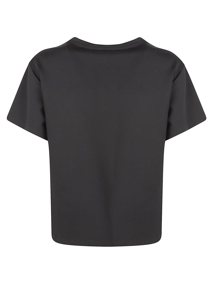 Max Mara Boxy Short-Sleeved Top With Tonal Logo Detail