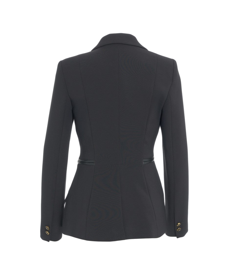 Elisabetta Franchi Tailored Double-Breasted Blazer With Gold Hardware
