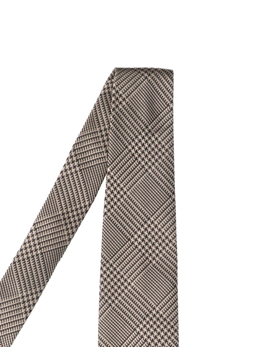 Tom Ford Checkered Mulberry Silk Tie With Adjustable Design