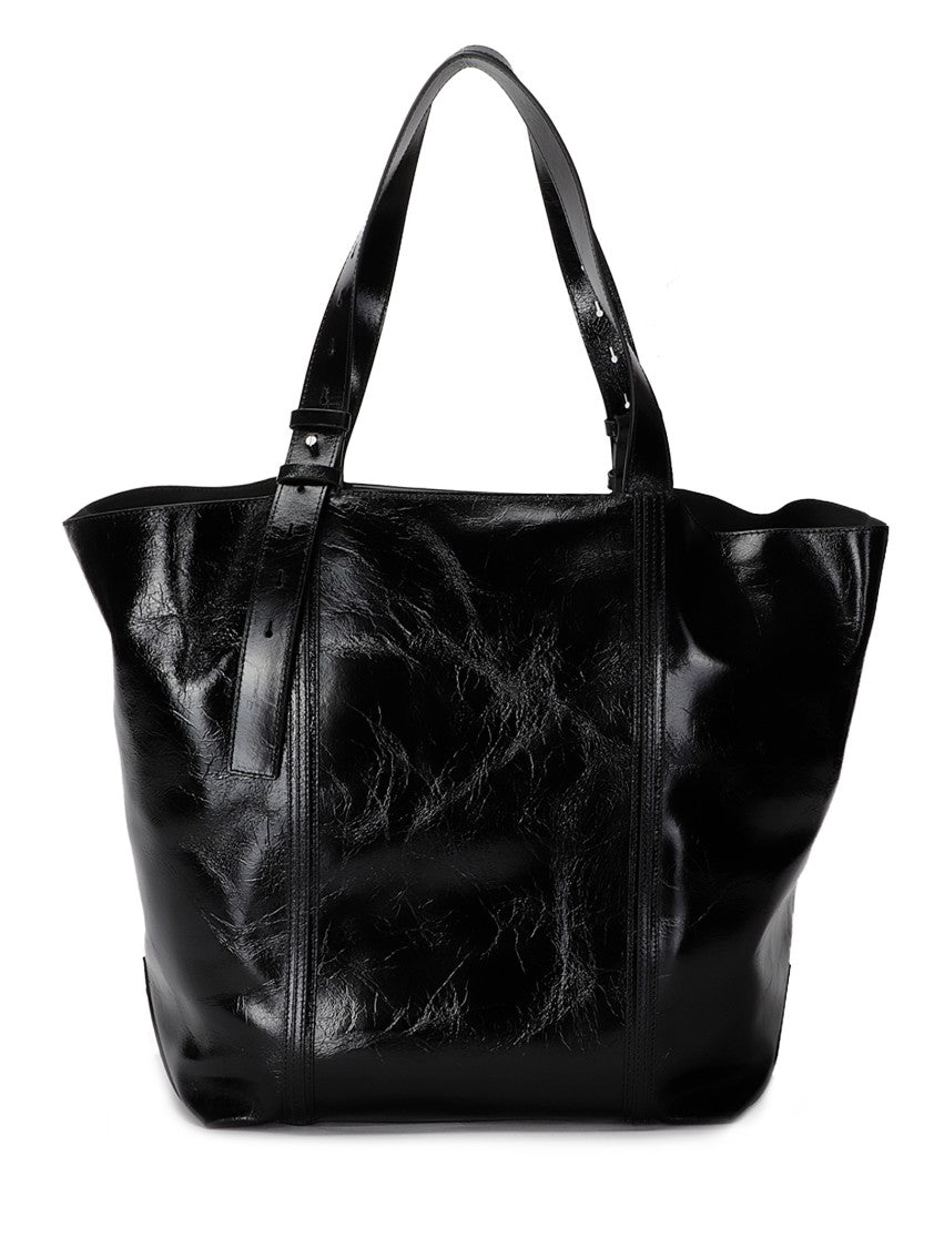 Golden Goose 24.7 Ew Shiny Wavy Leather Body Ruthenium Bag