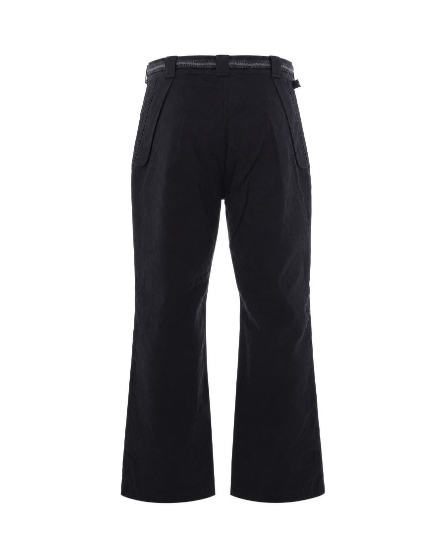 Roa Black Centipede Buckle Wide-Fit Cotton Chino Pants