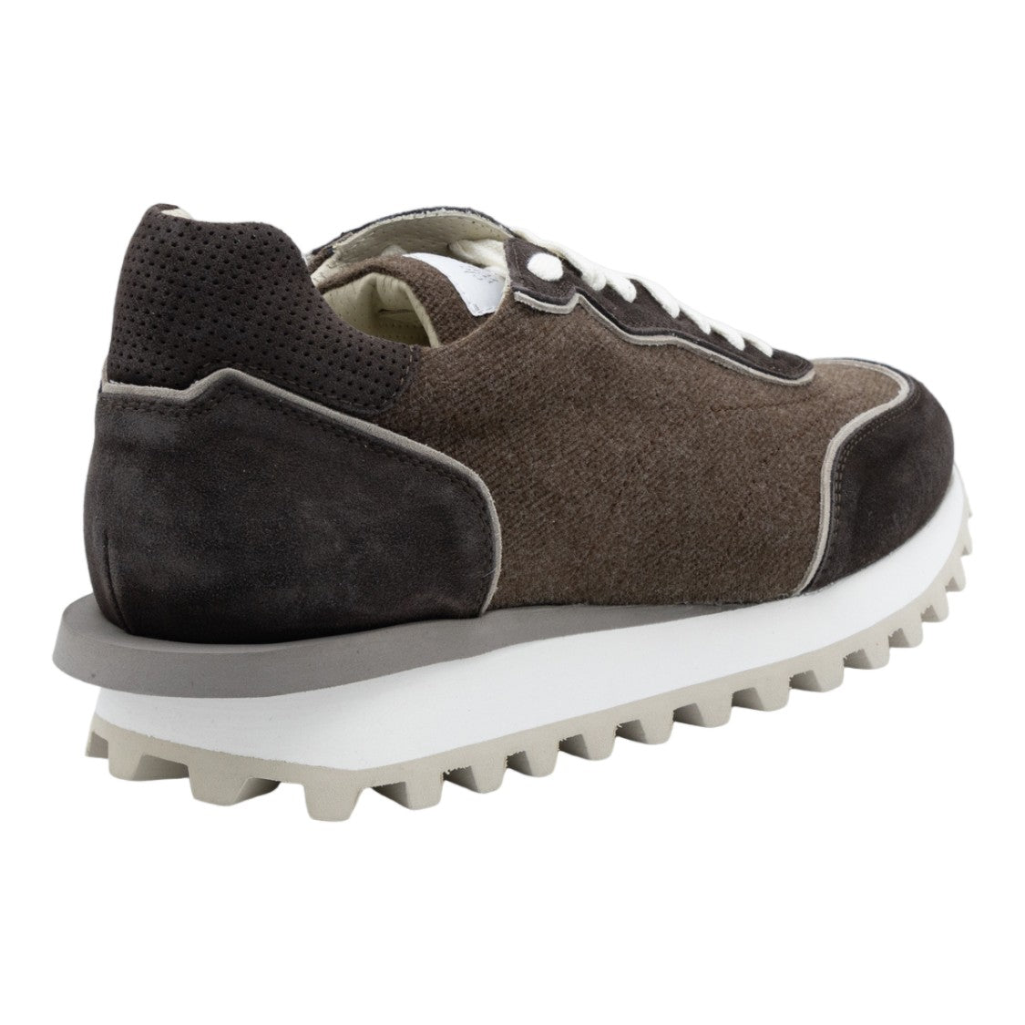 Eleventy Textured Dark Brown Sneakers With Contemporary Design
