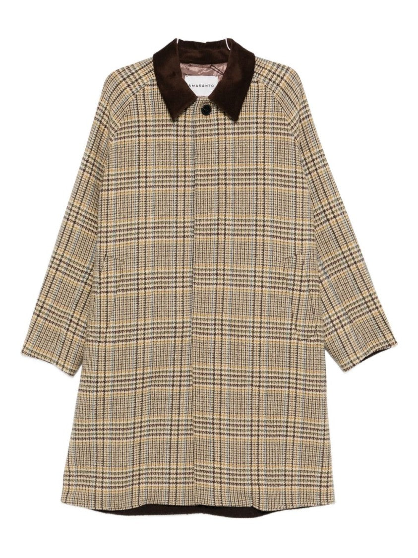 Amaranto Beige Plaid Amaranto Giacconi Coat