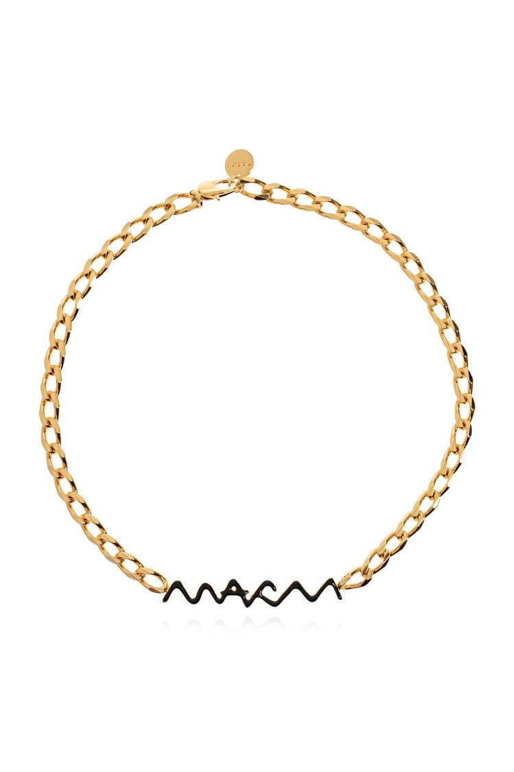 Marni Brass Necklace With Artistic Logo Design
