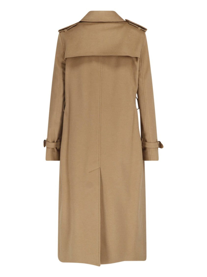 Burberry Brown Kensington Cashmere Belted Trench Coat