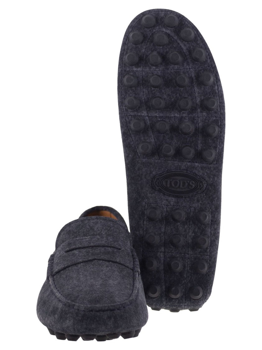 Tod's Gommino Bubble Sole In Suede Leather Loafers