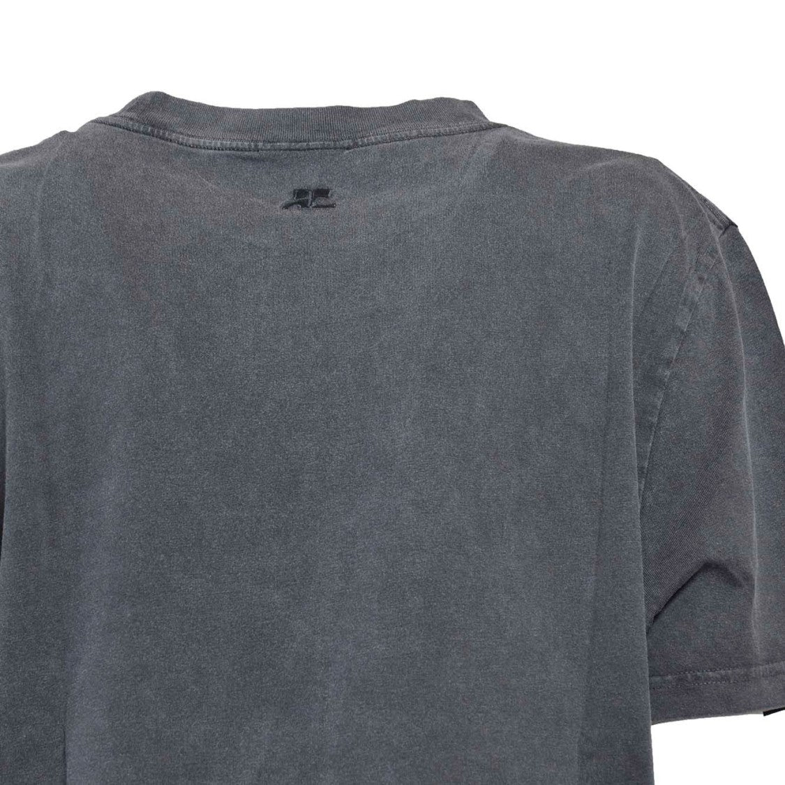 Courrèges Ac Grey Stonewashed Cotton T-Shirt