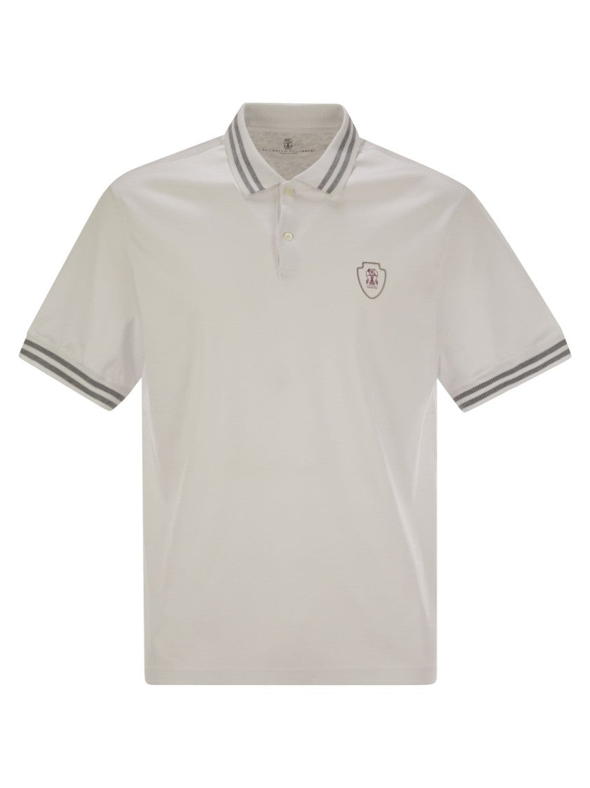 Brunello Cucinelli Cotton Polo Shirt With Printed Logo
