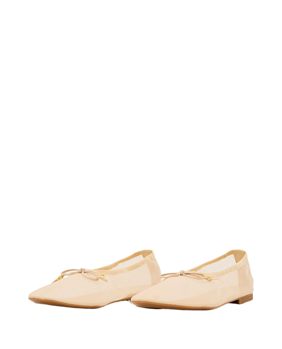 Odissi Square Toe Ballerina Flats With Bow Detail