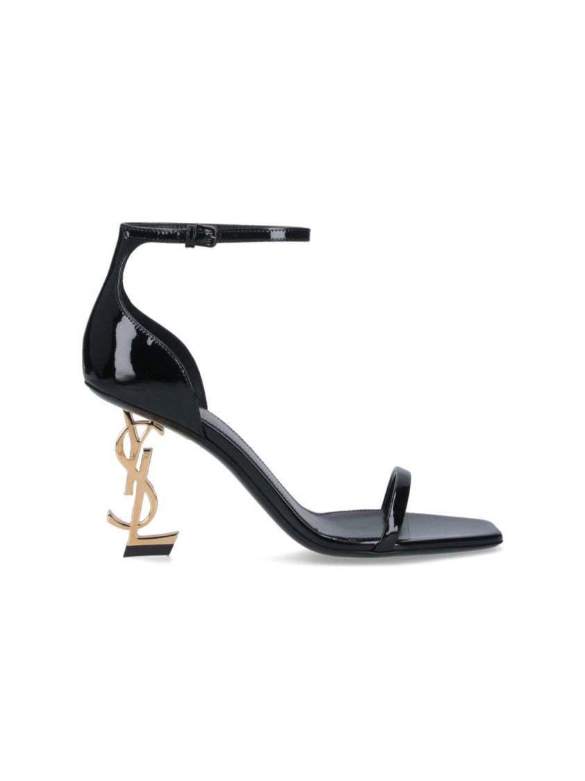Saint Laurent Black Opyum Patent Leather Sandals