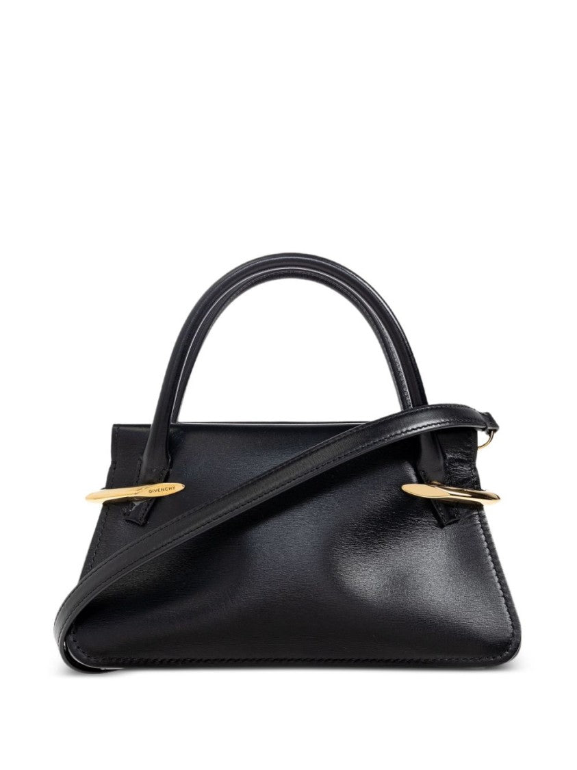 Givenchy Black Structured Trapezoidal Gold Accents Bag