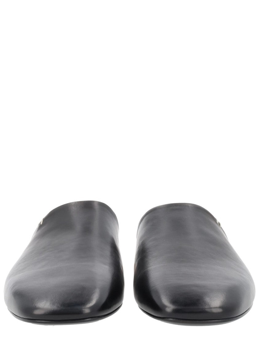 Premiata Polished Black Calfskin Pointed Sabot