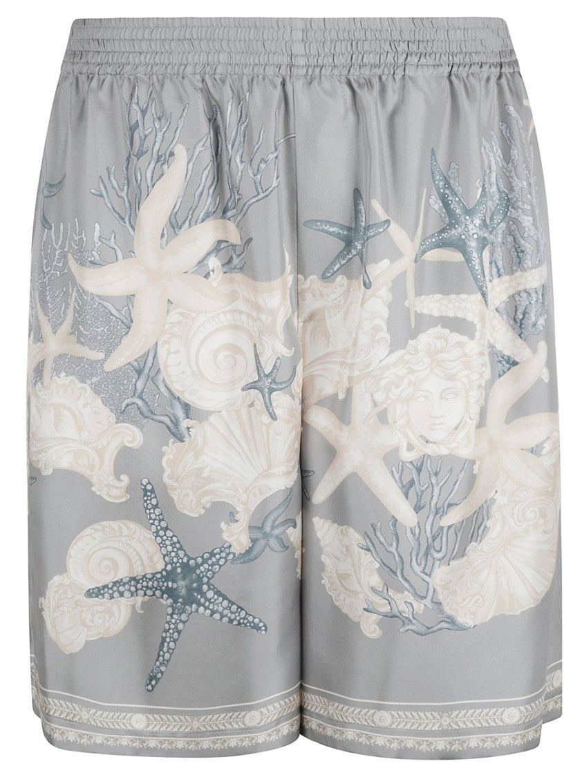 Versace Relaxed Fit Shorts With Seashell Print