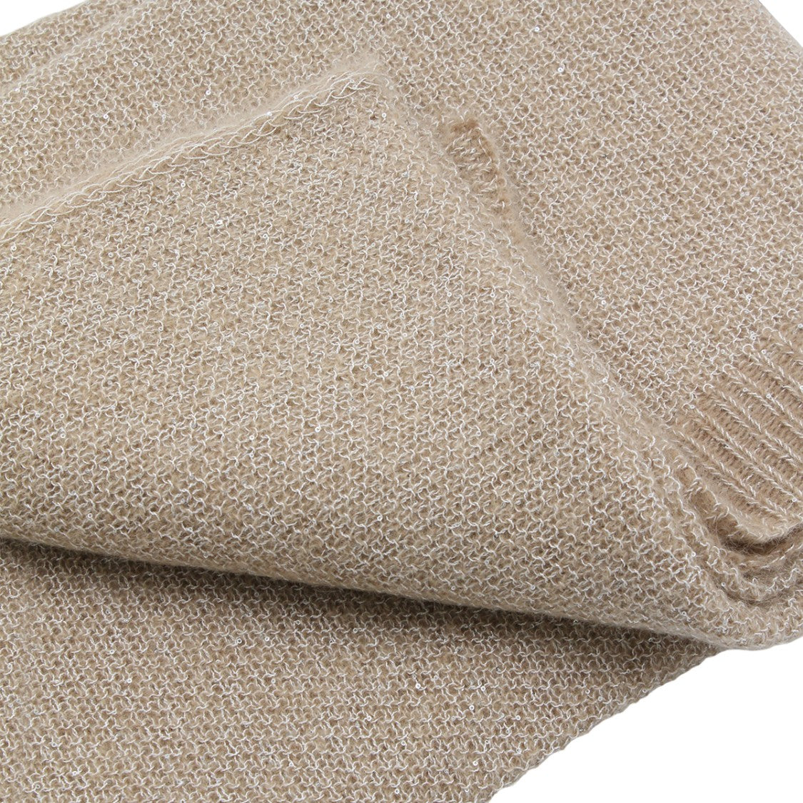 Fabiana Filippi Knitted Scarf In Warm Beige