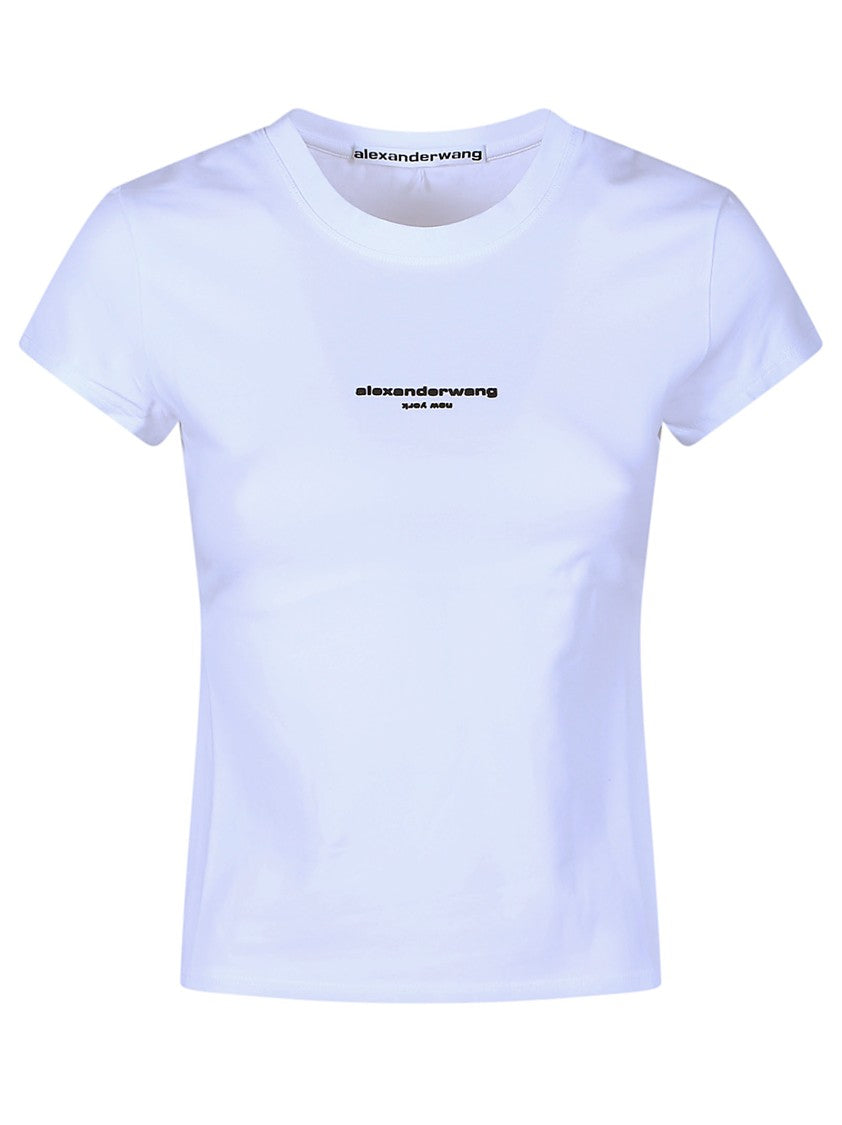Alexander Wang Logo Print Minimalist Fitted T-Shirt