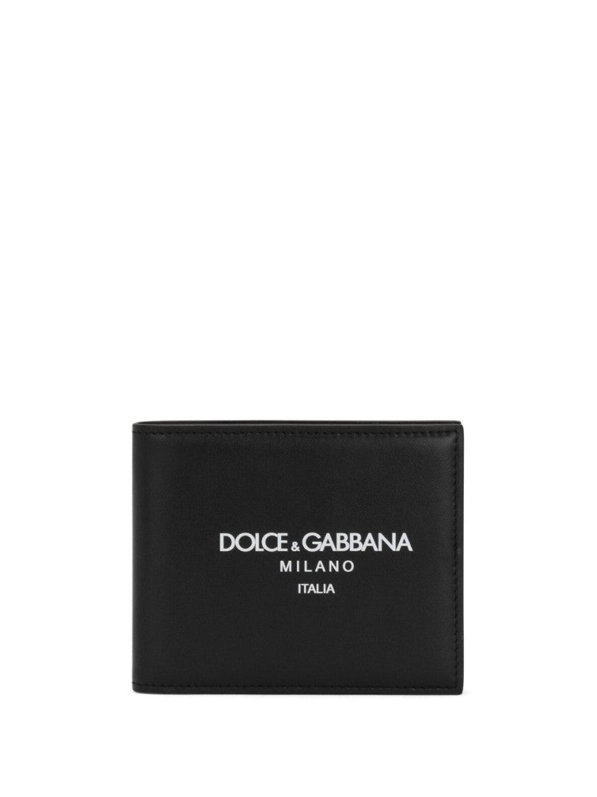 Dolce & Gabbana Bi-Fold Wallet In Black Calf Leather
